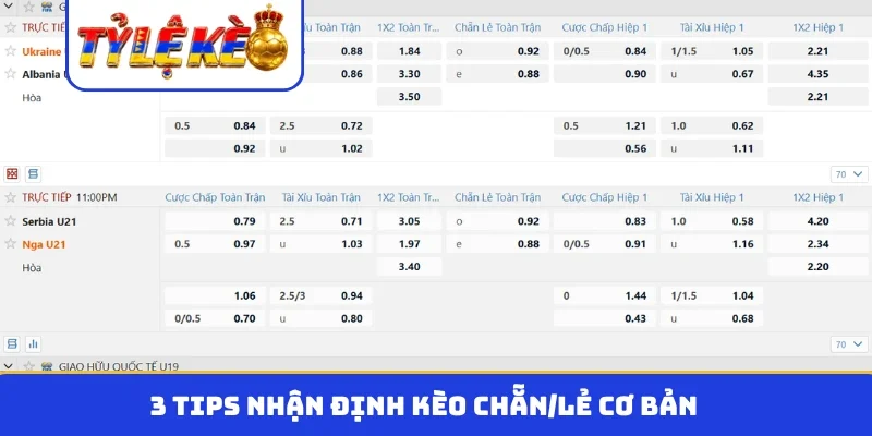 3 tips nhận định kèo chẵn/lẻ cơ bản