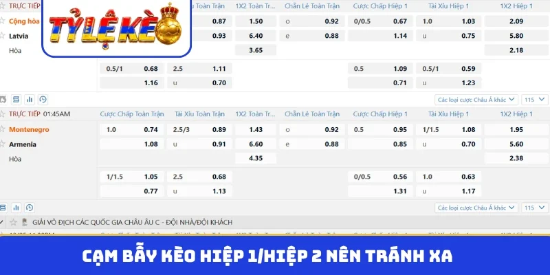 Cạm bẫy kèo hiệp 1/hiệp 2 nên tránh xa