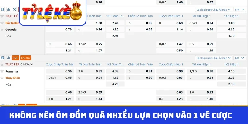 Không nên ôm đồm quá nhiều lựa chọn vào 1 vé cược