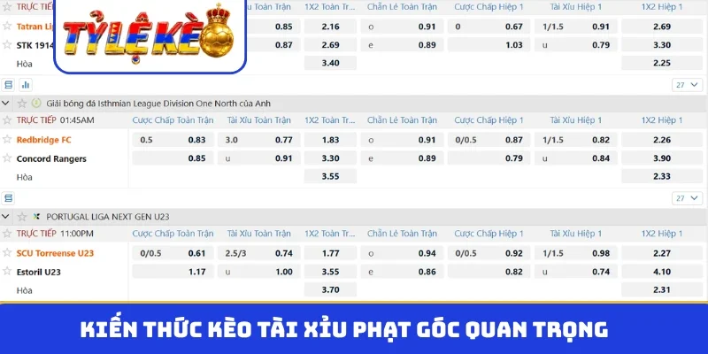 Kiến thức kèo tài xỉu phạt góc quan trọng